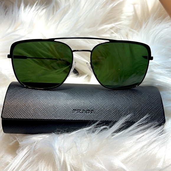 PRADA SUNGLASSES SPR 53V UNISEX GREY BLACK CASE - Picture 2 of 11